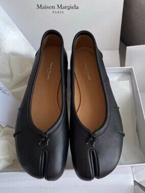 Maison Margiela Black Tabi Shoes, Size 37